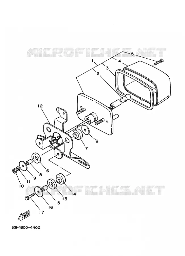 ACHTERLICHT 2 Yamaha QUAD 350 1996 WOLVERINE  YFM350FW-X WOLVERINE 350