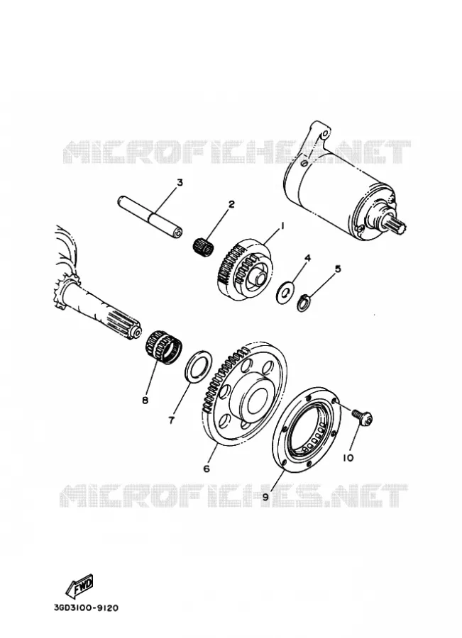 STARTMOTOR KOPPELINGS Yamaha QUAD 350 1996 YFM  YFM350U