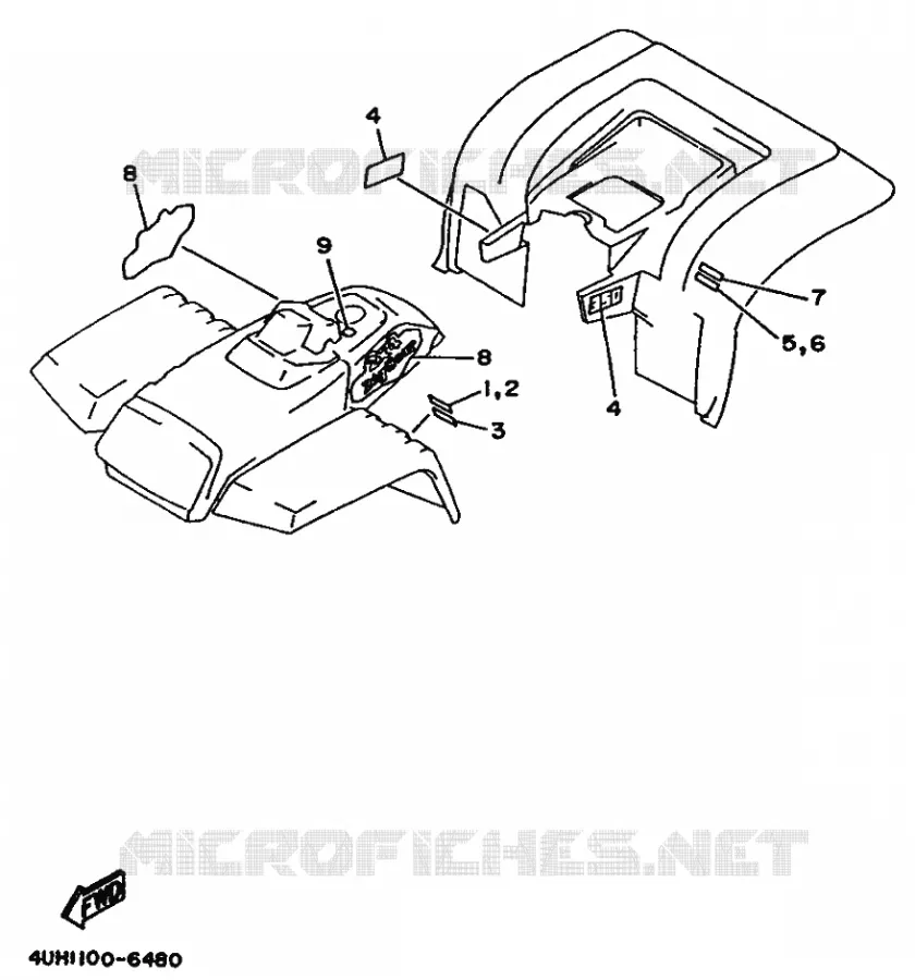 STICKER / LABEL 3 Yamaha QUAD 350 1996 YFM  YFM350U