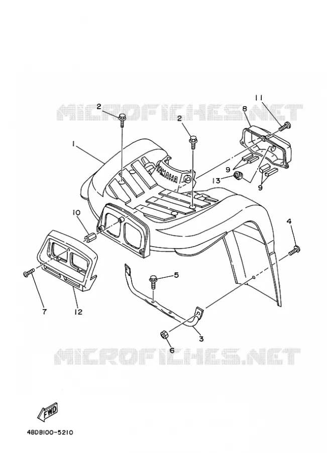 VOORSPATBORD 1 Yamaha QUAD 250 1995 TIMBERWOLF  YFB250