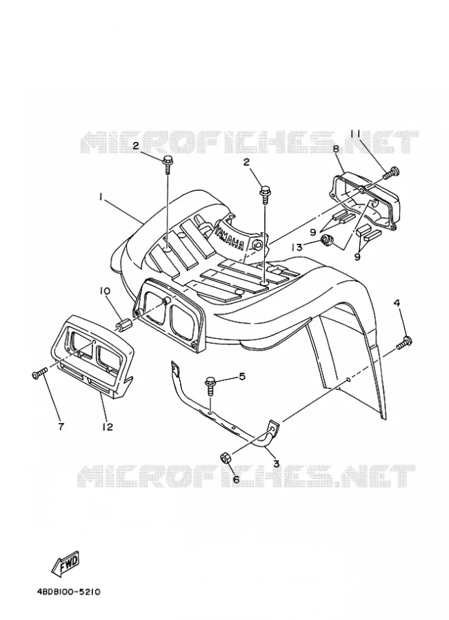 VOORSPATBORD 1 Yamaha QUAD 250 1995 TIMBERWOLF  YFB250