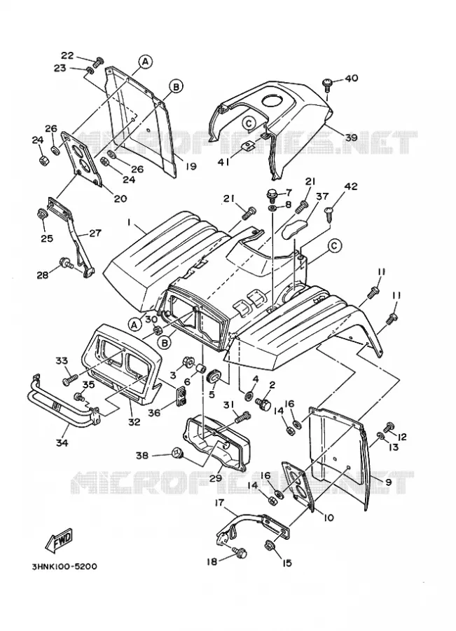 VOORSPATBORD Yamaha QUAD 350 1995 BIG BEAR  YFM350FW