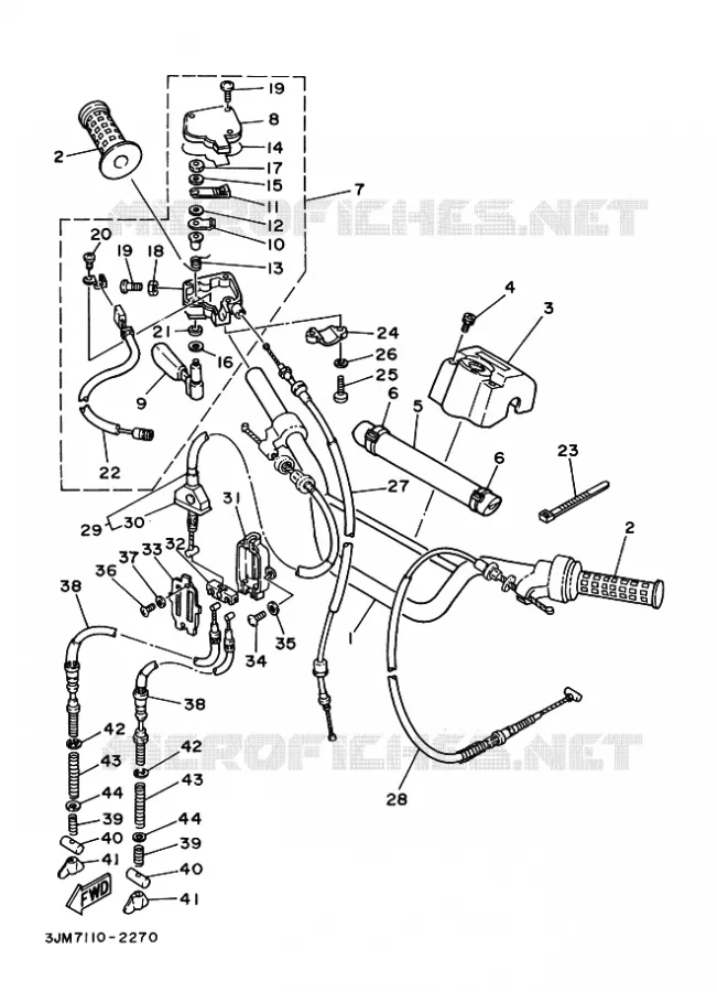 STUUR / KABEL Yamaha QUAD 200 1992 BLASTER  YFS200 BLASTER