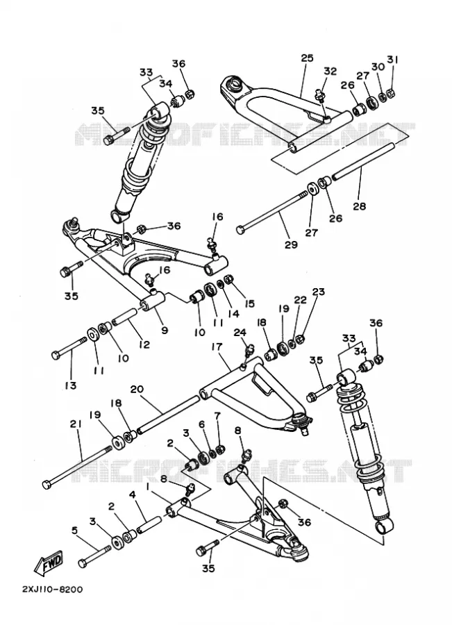 OPHANGING / WIEL VOOR Yamaha QUAD 200 1992 BLASTER  YFS200 BLASTER