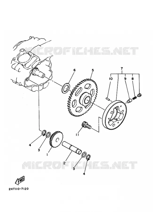STARTMOTOR KOPPELINGS Yamaha QUAD 200 1990 YFM  YFM200DX
