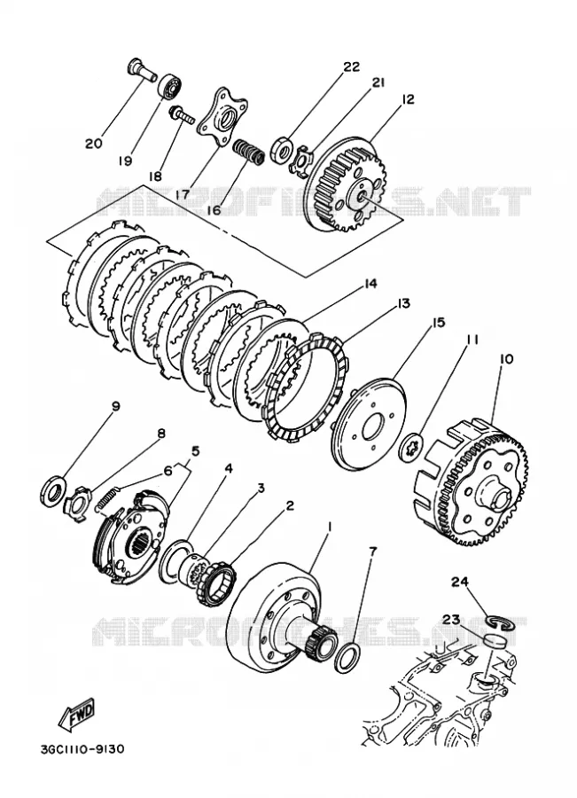 STARTMOTOR KOPPELINGS Yamaha QUAD 200 1990 YFM  YFM200DX