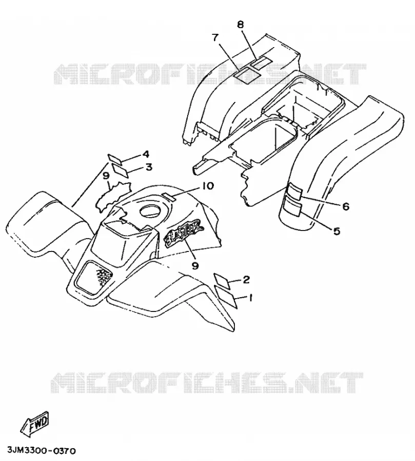 STICKER / LABEL 1 Yamaha QUAD 200 1990 BLASTER  YFS200 BLASTER