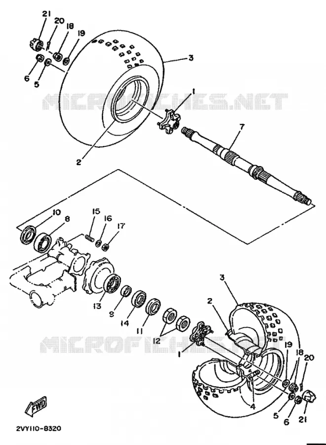 ACHTERWIEL Yamaha QUAD 200 1989 YFM  YFM200DX MOTO 4 - 200 DX