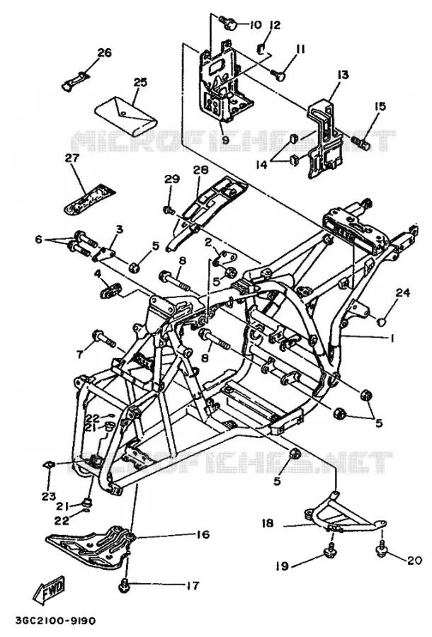 FRAME Yamaha QUAD 200 1989 YFM  YFM200DX MOTO 4 - 200 DX