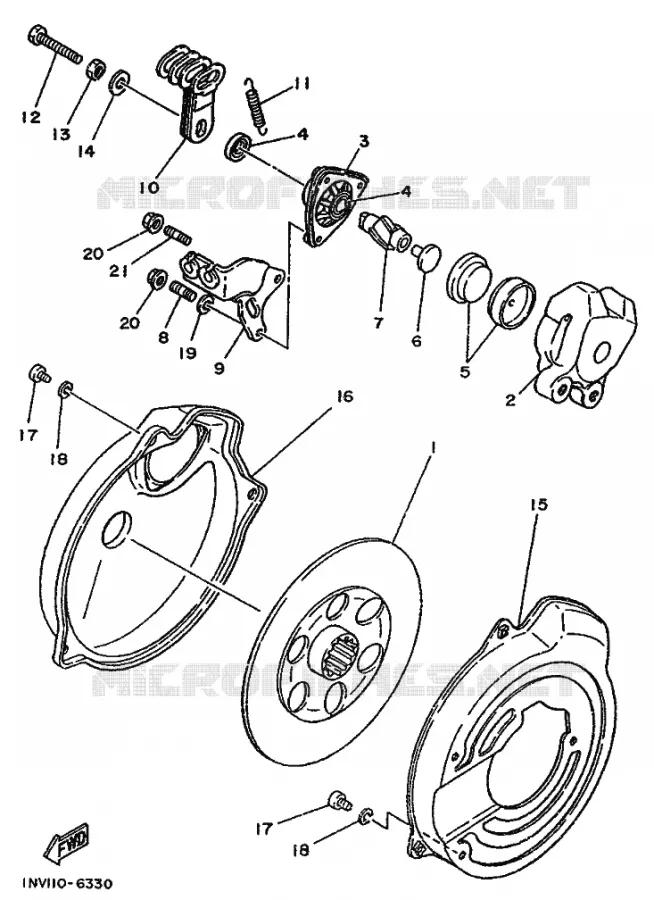REMKLAUW ACHTER Yamaha QUAD 200 1989 YFM  YFM200DX MOTO 4 - 200 DX