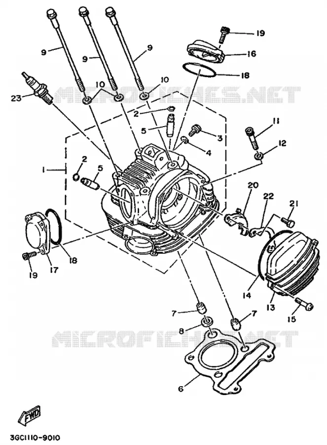 CILINDERKOP Yamaha QUAD 200 1989 YFM  YFM200DX MOTO 4 - 200 DX