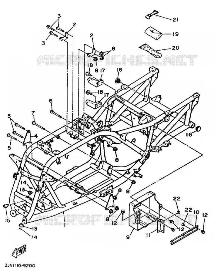 FRAME Yamaha QUAD 230 1989 Autres modeles  YFU1
