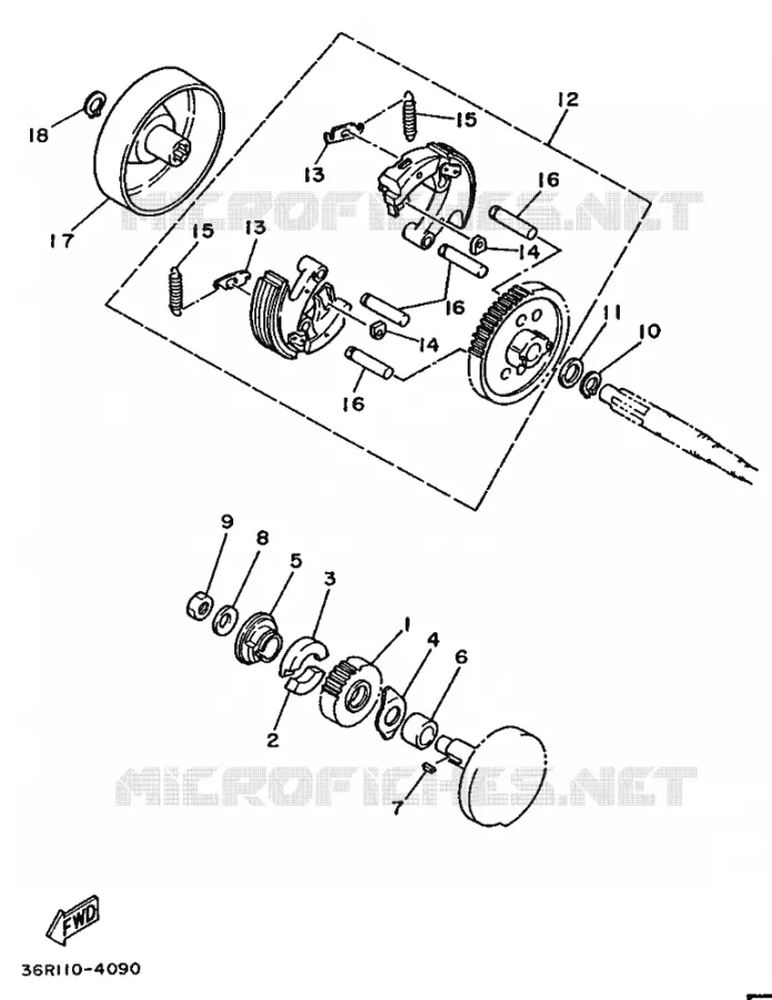 STARTMOTOR KOPPELINGS Yamaha QUAD 60 1988 YF  YF60