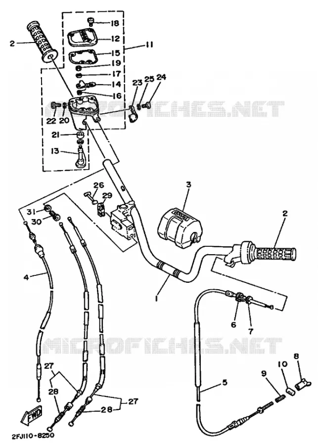 STUUR / KABEL Yamaha QUAD 80 1988 RAPTOR  YFM80T