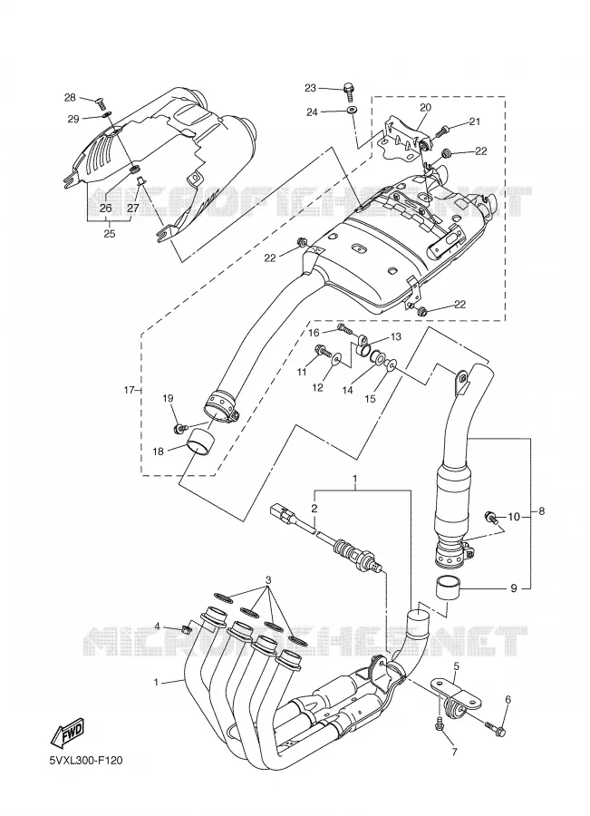 UITLAAT Yamaha MOTO 600 2007 FZ6 S2  FZ6-NHGW