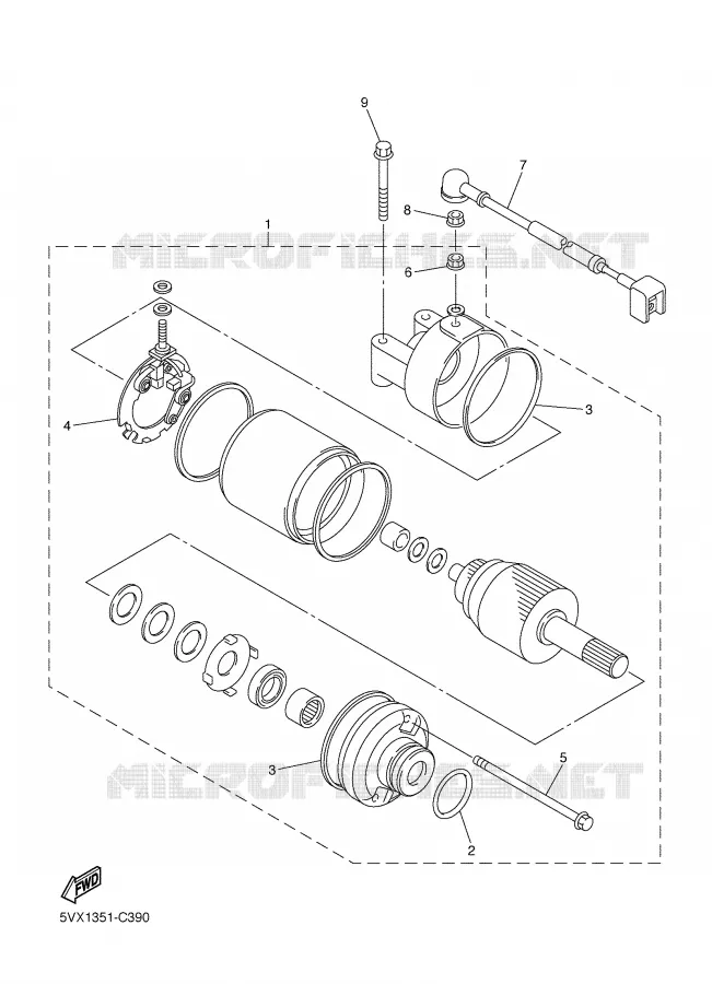 STARTMOTOR Yamaha MOTO 600 2004 FZ6  FZ6-NS