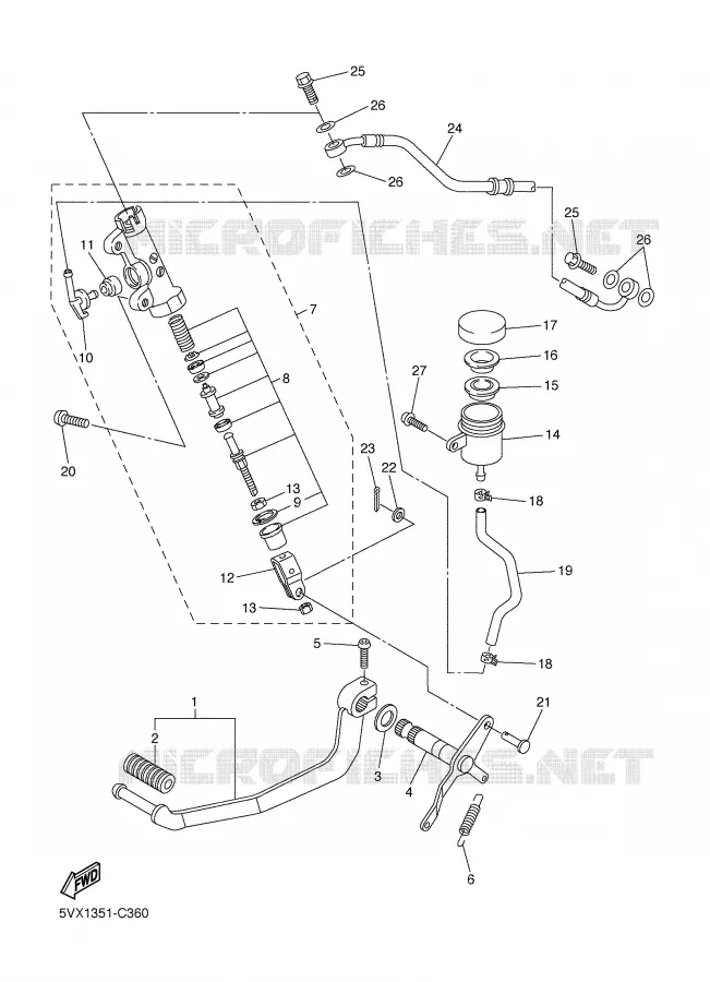 REMPOMP ACHTER Yamaha MOTO 600 2005 FZ6  FZ6-NS