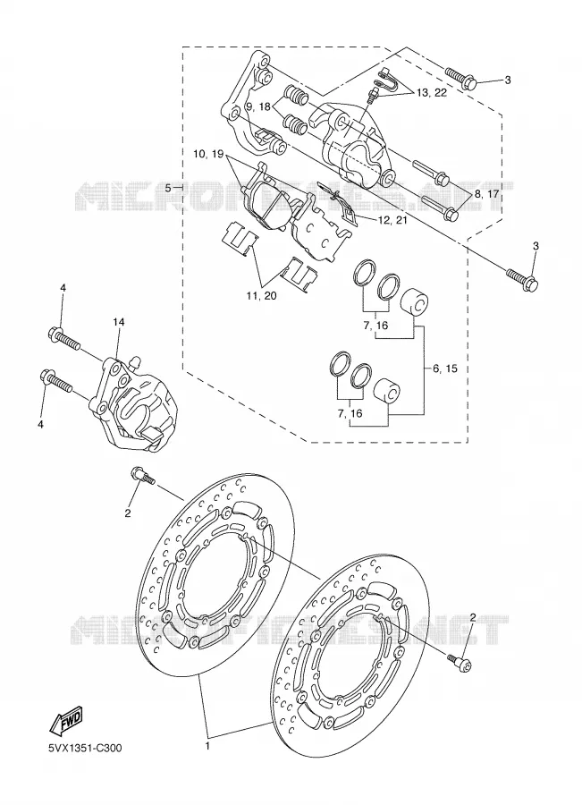 REMKLAUW VOOR Yamaha MOTO 600 2005 FZ6  FZ6-NST