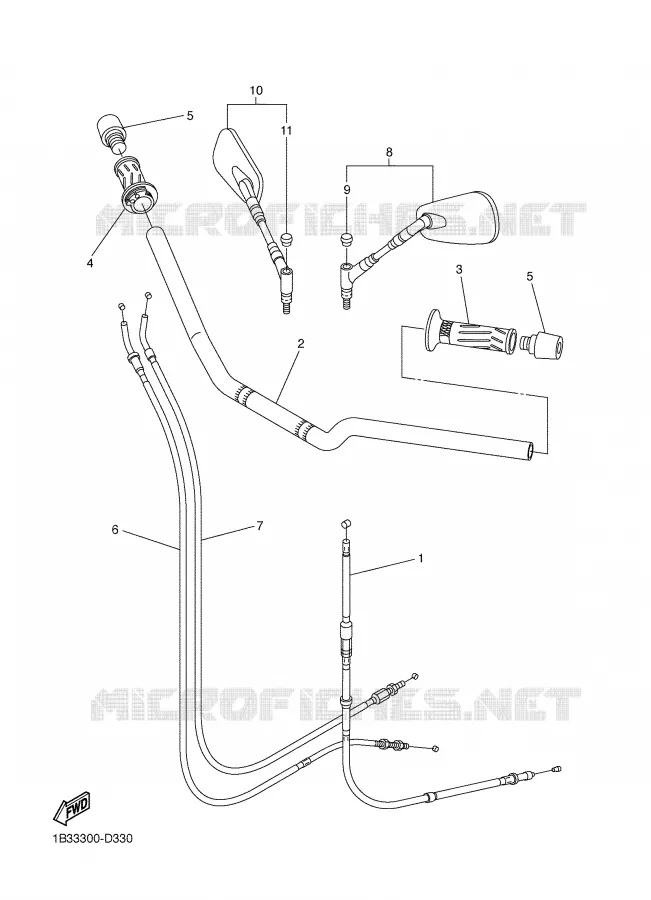 STUUR / KABEL Yamaha MOTO 600 2005 FZ6  FZ6-NST