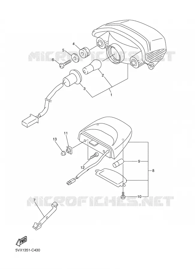 ACHTERLICHT Yamaha MOTO 600 2006 FZ6  FZ6-NSV