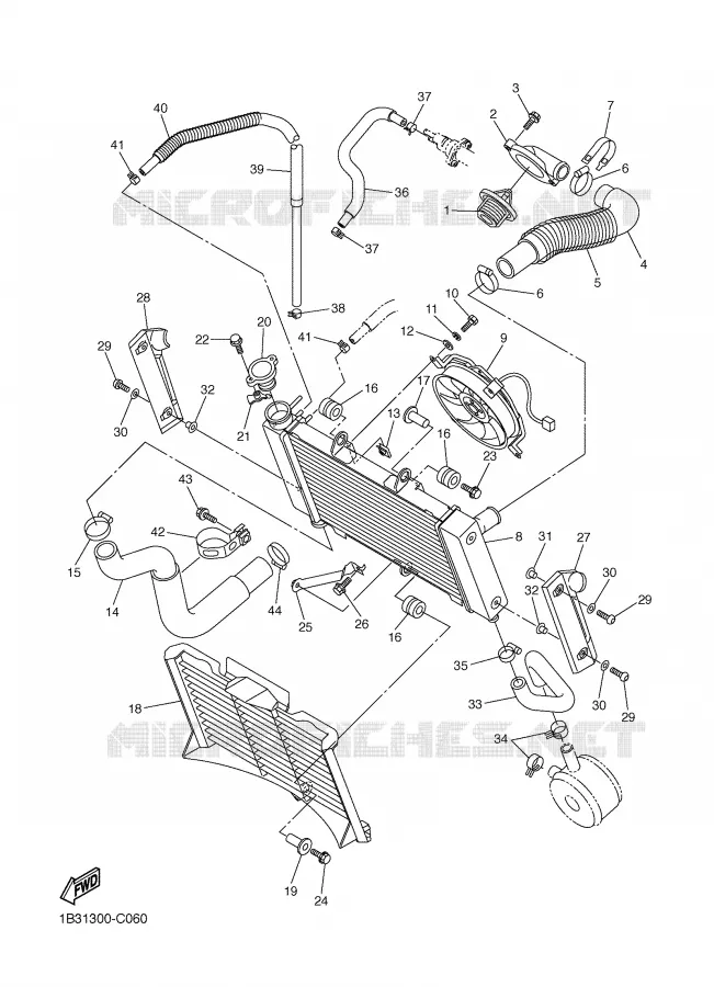 RADIATEUR / SLANG Yamaha MOTO 600 2006 FZ6  FZ6-NV
