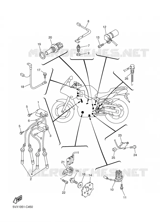 ELECTRISCH 1 Yamaha MOTO 600 2004 FAZER  FZ6-S