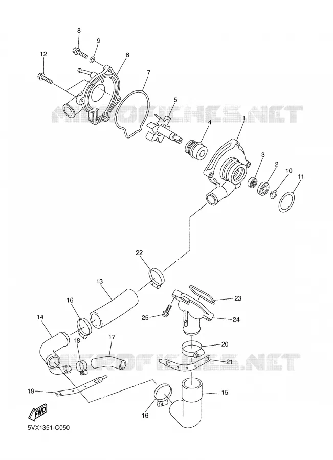 WATERPOMP / SLANGEN Yamaha MOTO 600 2005 FAZER  FZ6-S