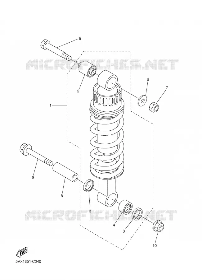 ACHTER SCHOKBREKER Yamaha MOTO 600 2005 FAZER  FZ6-S