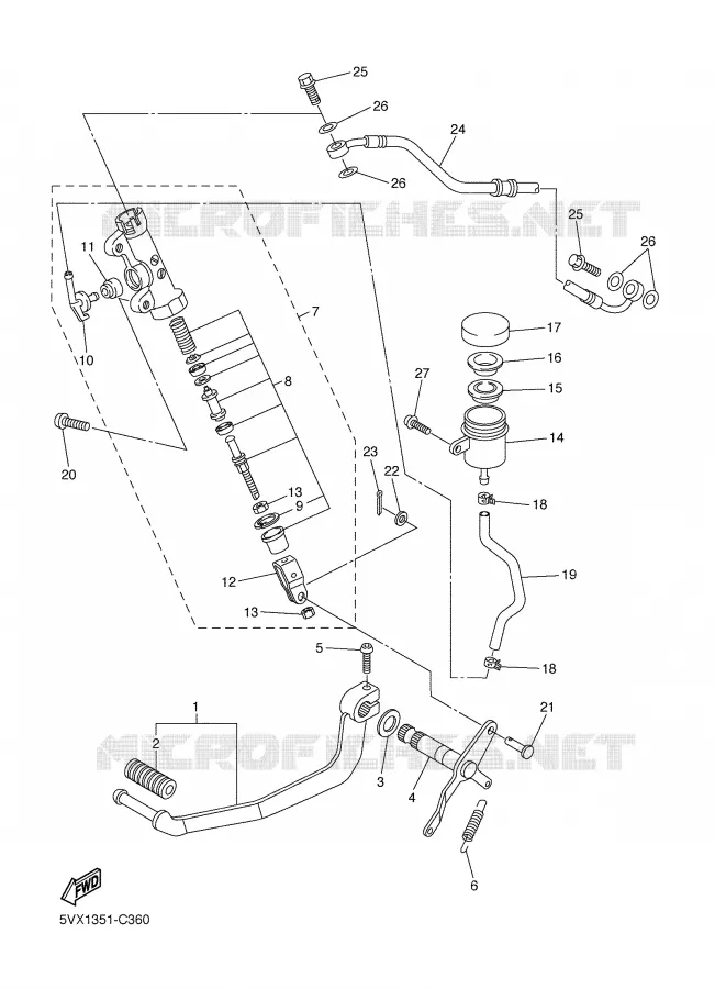 REMPOMP ACHTER Yamaha MOTO 600 2006 FAZER  FZ6-S