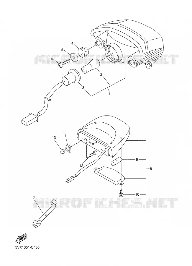 ACHTERLICHT Yamaha MOTO 600 2006 FAZER ABS  FZ6-SA