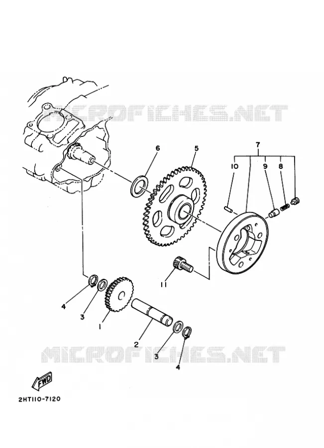STARTMOTOR KOPPELINGS Yamaha QUAD 250 2002 BEAR TRACKER  YFM250 YFM25XP BEAR TRACKER
