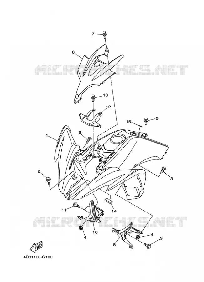 VOORSPATBORD Yamaha QUAD 250 2013 RAPTOR  YFM250R