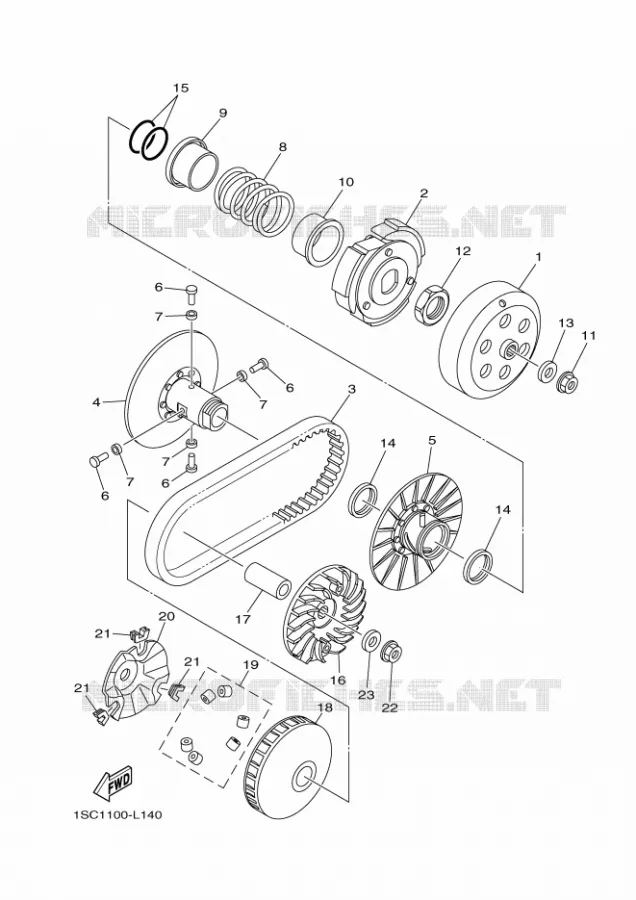 STARTMOTOR KOPPELINGS Yamaha QUAD 300 2012 GRIZZLY  YFM300