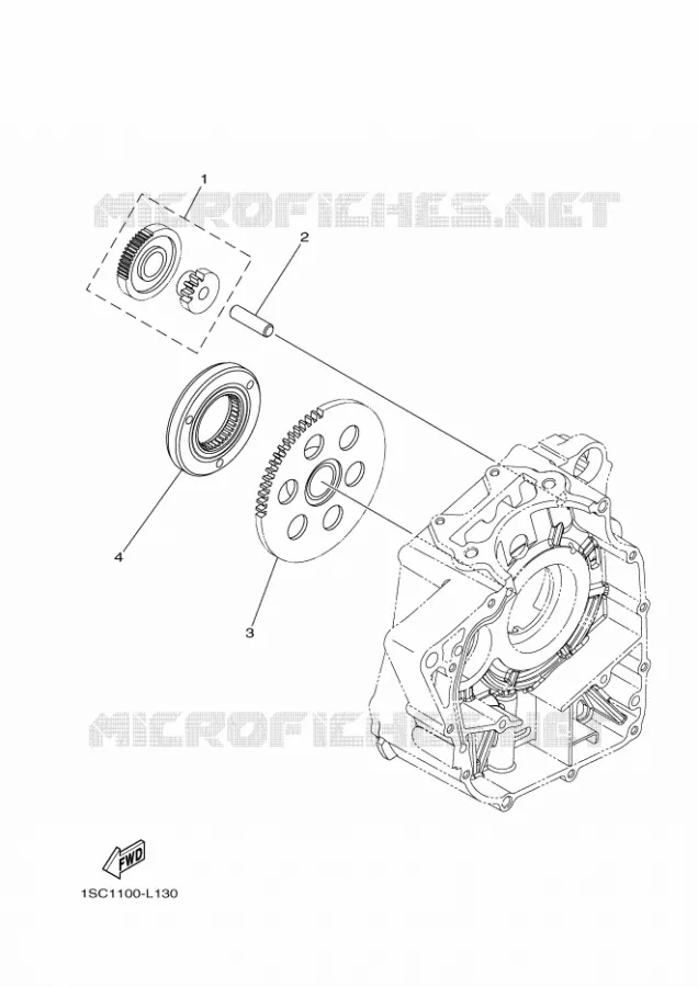 STARTMOTOR KOPPELINGS Yamaha QUAD 300 2012 GRIZZLY  YFM300