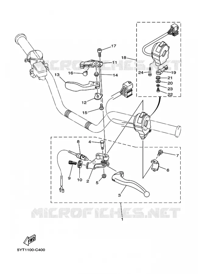 STUURSCHAKELAAR / HEVEL Yamaha QUAD 350 2008 RAPTOR  YFM350 YFM35RX RAPTOR 350