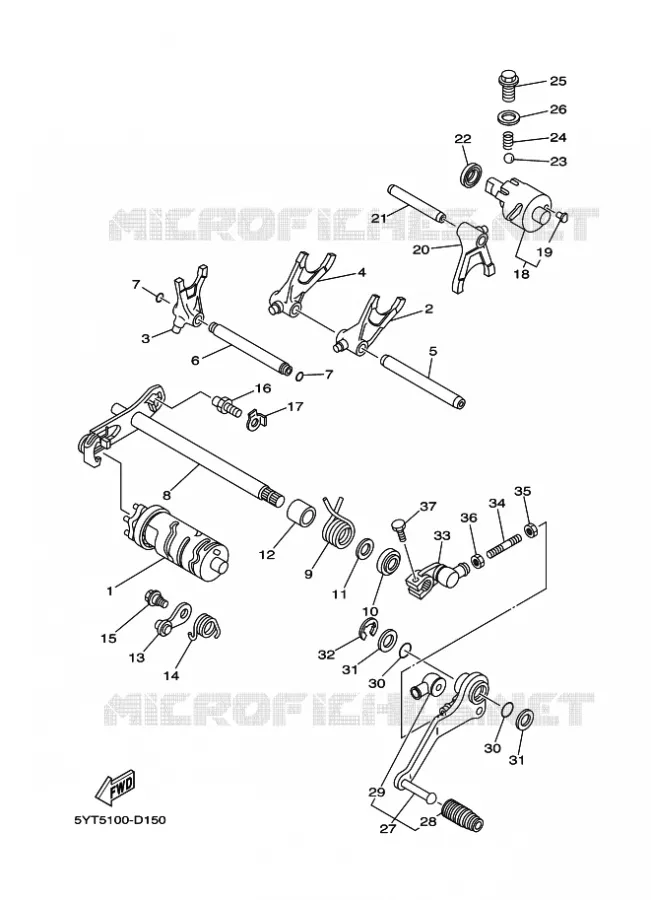 SCHAKELWALS Yamaha QUAD 350 2008 RAPTOR  YFM350 YFM35RX RAPTOR 350
