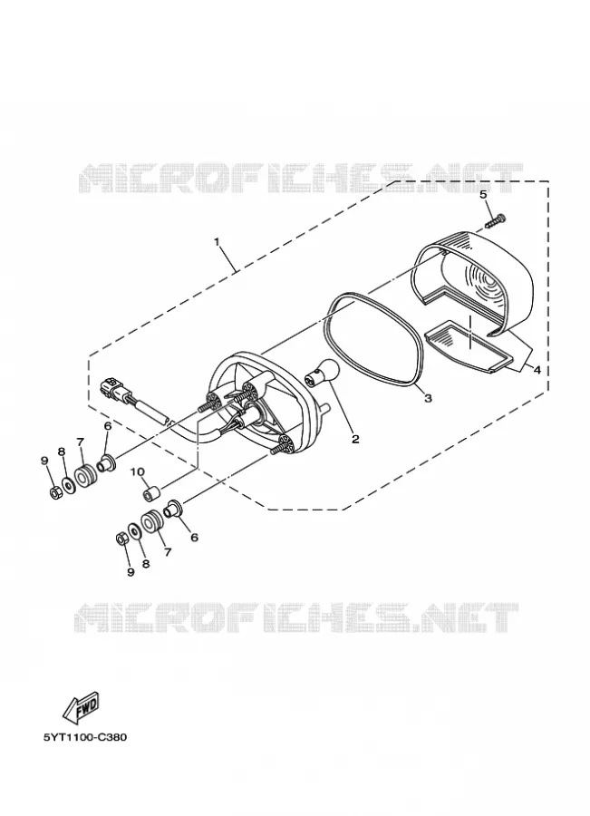 ACHTERLICHT 2 Yamaha QUAD 350 2009 RAPTOR  YFM350 YFM350R