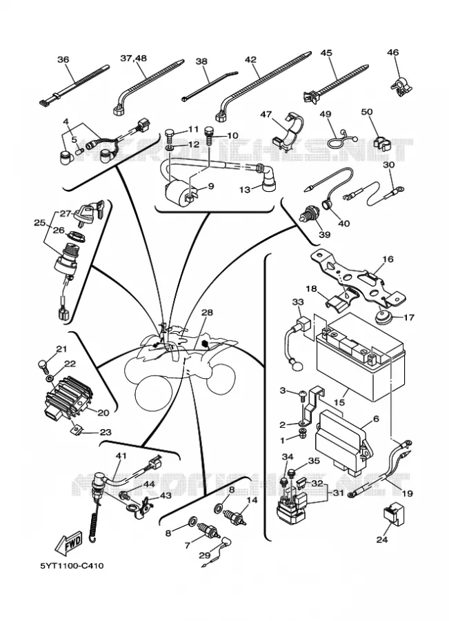 ELECTRISCH 1 Yamaha QUAD 350 2009 RAPTOR  YFM350 YFM350R
