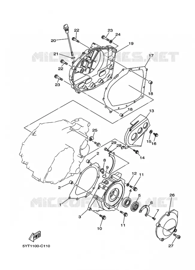 DEKSEL - MOTOR 1 Yamaha QUAD 350 2010 RAPTOR  YFM350 YFM35RZ RAPTOR 350