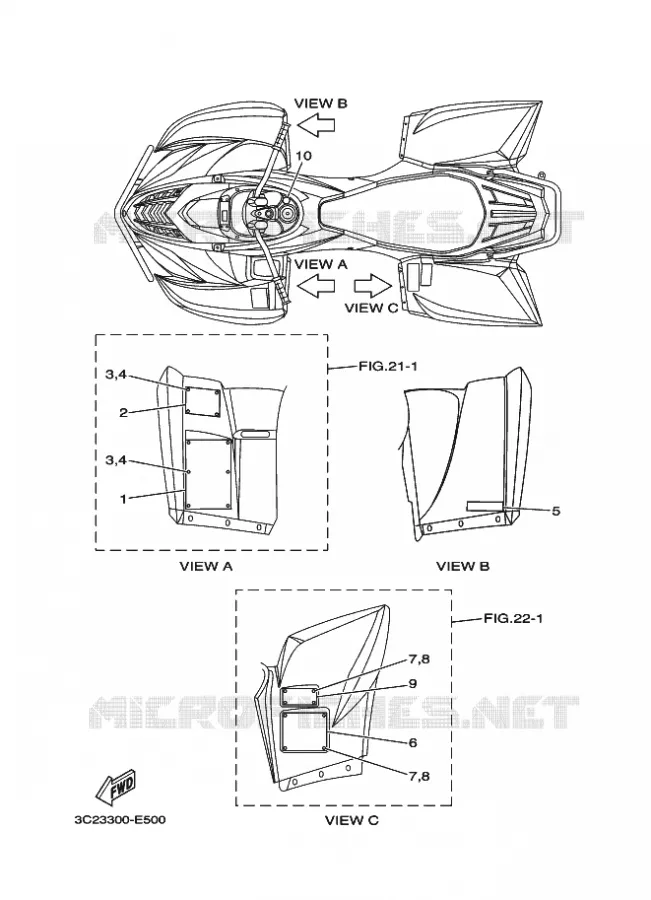 STICKER / LABEL 2 Yamaha QUAD 350 2007 WOLVERINE 2WD  YFM350AS WOLVERINE 2WD