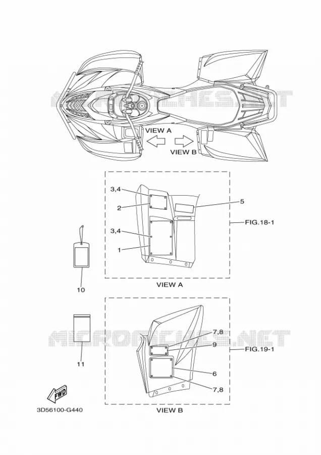 STICKER / LABEL 1 Yamaha QUAD 350 2008 WOLVERINE 2WD  YFM350AS YFM35XX WOLVERINE 2WD