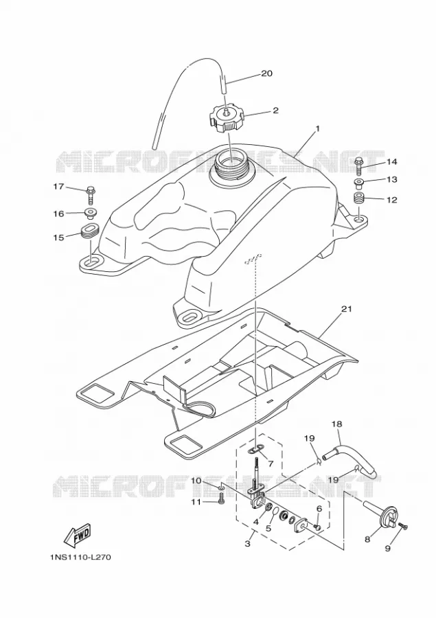 BENZINE TANK Yamaha QUAD 350 2013 GRIZZLY  YFM350FWA YFM35FGD