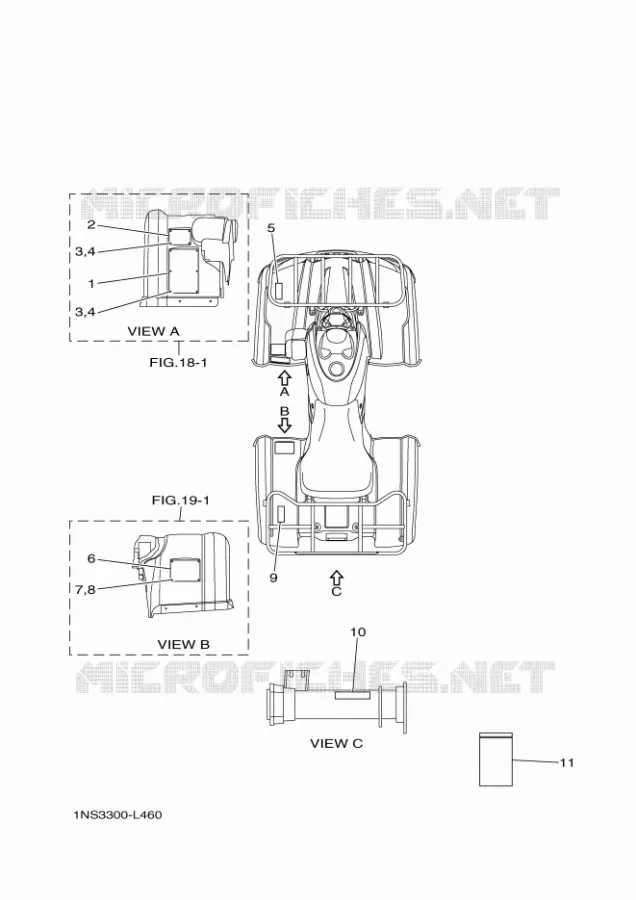 STICKER / LABEL 2 Yamaha QUAD 350 2013 GRIZZLY  YFM350FWA YFM35FGD