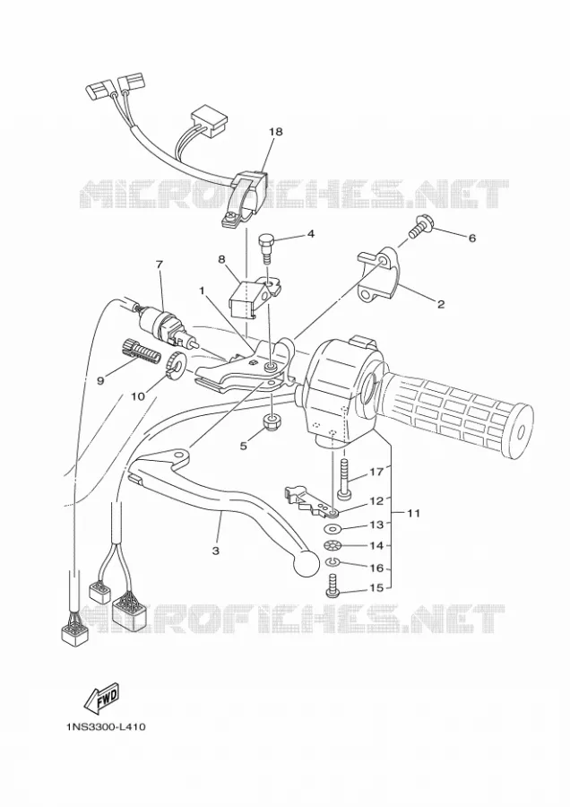 STUURSCHAKELAAR / HEVEL Yamaha QUAD 350 2013 GRIZZLY  YFM350FWA YFM35FGD