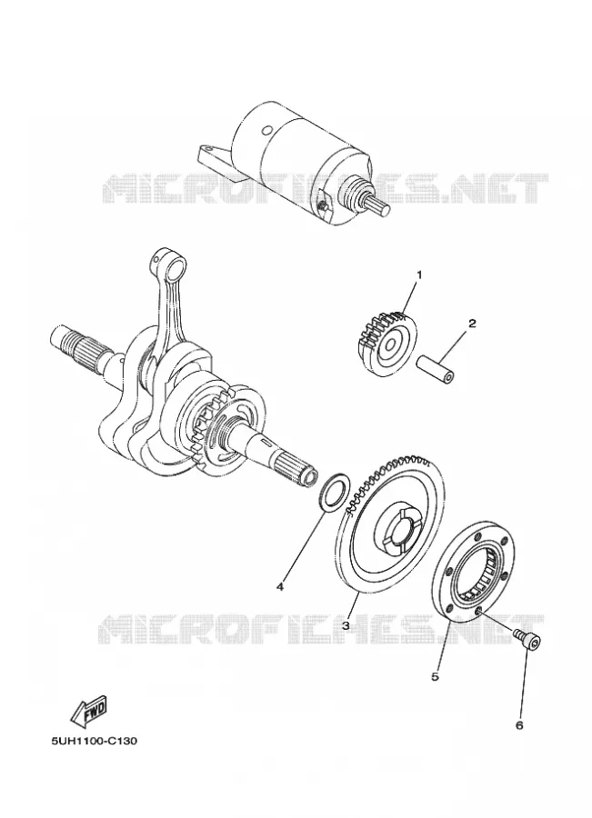 STARTMOTOR KOPPELINGS Yamaha QUAD 350 2013 GRIZZLY  YFM350FWA YFM35FGD