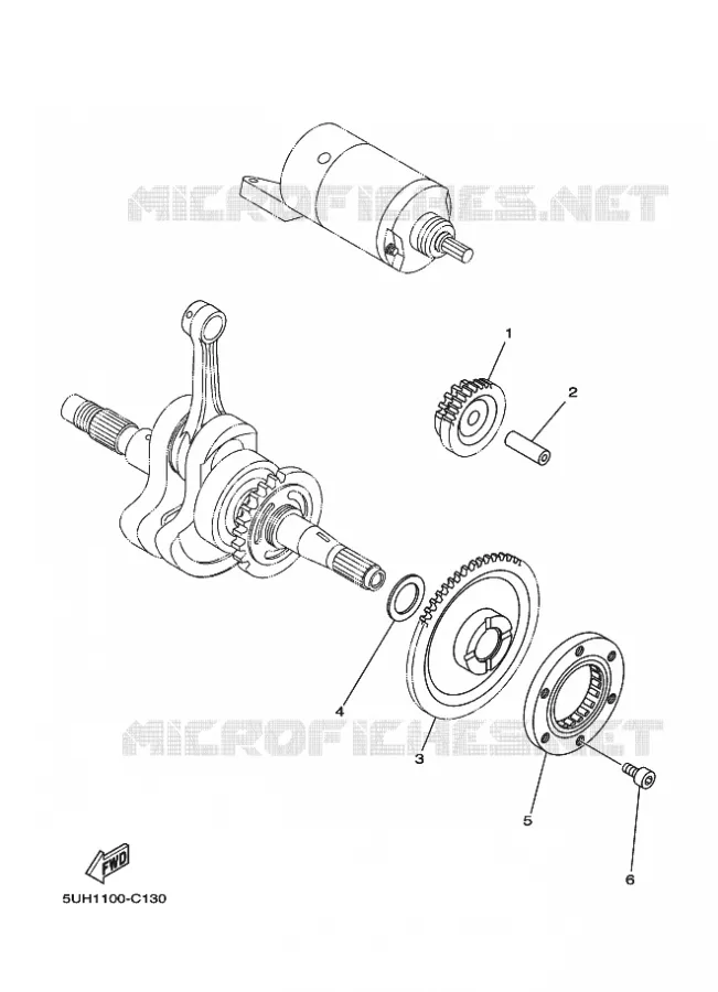 STARTMOTOR KOPPELINGS Yamaha QUAD 350 2013 GRIZZLY  YFM350FWA