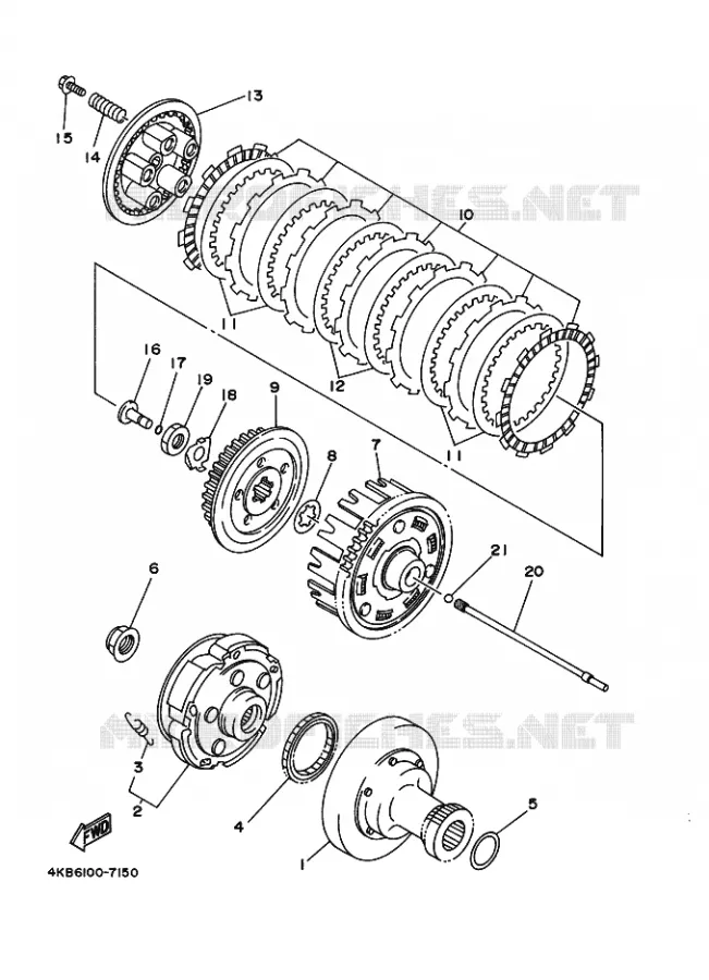 STARTMOTOR KOPPELINGS Yamaha QUAD 350 2001 WOLVERINE  YFM350FW-X YFM350FWX