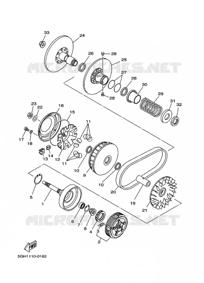 STARTMOTOR KOPPELINGS Yamaha QUAD 400 2004 KODIAK  YFM400AN YFM400AS KODIAK 2WD