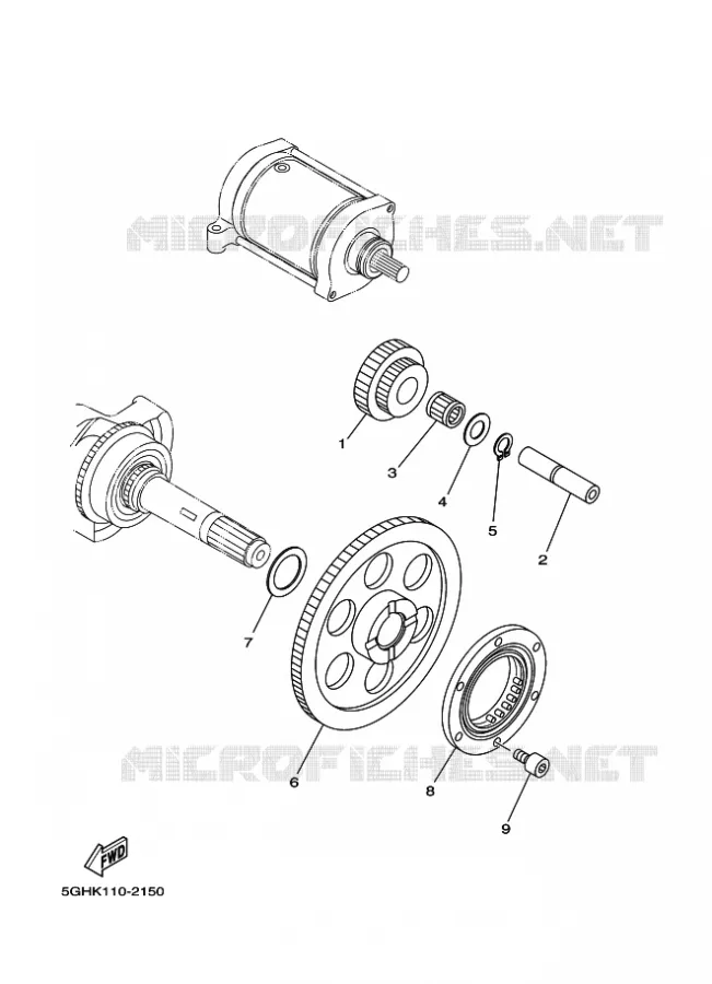 STARTMOTOR KOPPELINGS Yamaha QUAD 400 2004 KODIAK  YFM400AN YFM400AS KODIAK 2WD