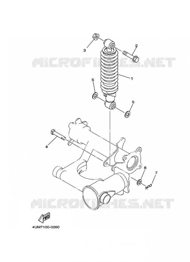 ACHTER SCHOKBREKER Yamaha QUAD 400 2000 YFM  YFM400FW